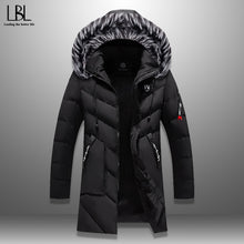 Load image into Gallery viewer, Winter Parka Men's Solid Jacket 2019 New Arrival Thick Warm Coat Long Hooded Jacket Fur Collar Windproof Padded Coat Fashion Men