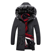 Load image into Gallery viewer, Winter Parka Men's Solid Jacket 2019 New Arrival Thick Warm Coat Long Hooded Jacket Fur Collar Windproof Padded Coat Fashion Men