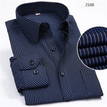 Load image into Gallery viewer, New 8xl Plus Size Large Men Turndown Collar Long sleeve Non-Iron dress striped shirts with chest pocket regular fit male tops