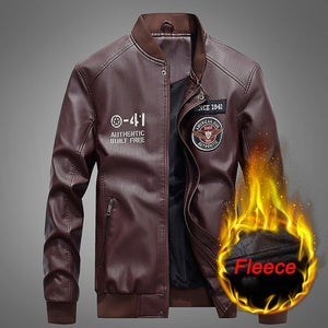 New Autumn Winter Motorcycle Leather Jacket Men Windbreaker Hooded PU Jackets Male Outwear Warm PU Baseball Jackets Size S-4XL