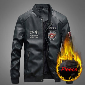 New Autumn Winter Motorcycle Leather Jacket Men Windbreaker Hooded PU Jackets Male Outwear Warm PU Baseball Jackets Size S-4XL